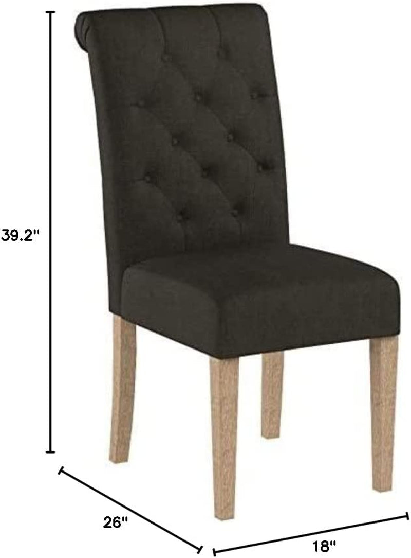 Charcoal Tufted Dining Chairs-2