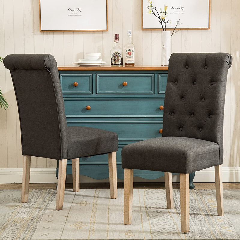 Charcoal Tufted Dining Chairs-3