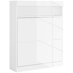 16 Shoe Pair Shoe Storage Cabinet, with Flip Doors in White | HOMCOM-0