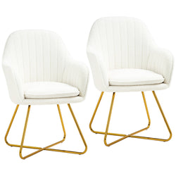 Set of Two Sherpa Fleece Dining Chairs - Cream-0